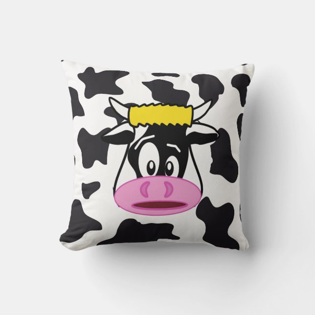 Coussin Vache folle drôle Taureau sur le motif (Recto)