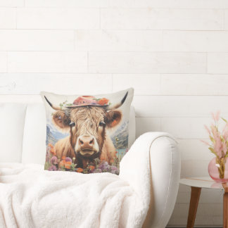 Coussin Vache Highland en coiffure 2 sur 4