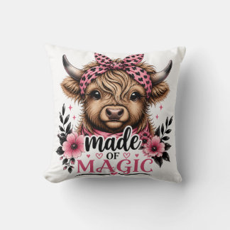Coussin Vache Highland Mignonne Faite de Graphisme Magique