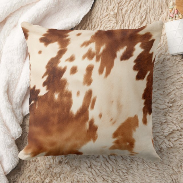 Coussin Vachette à crème Brown occidentale (Couverture)