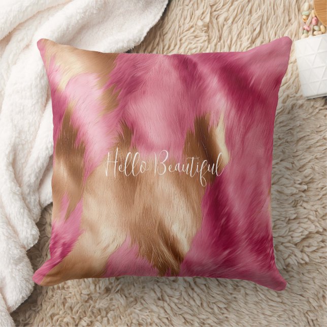Coussin Vachette de cowgirl en or rose de l'Ouest (Couverture)