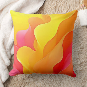 Coussin Vague Abstraite vibrante de conception de chaleur