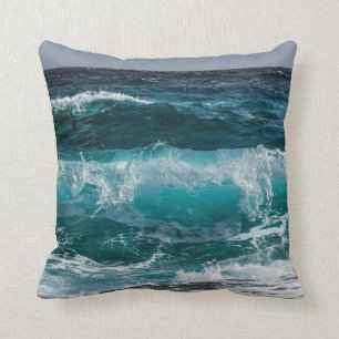 Coussin Vague bleu océan