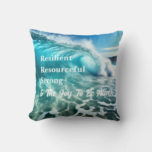 Coussin Vague Océanique Forte Inspirante
