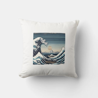 Coussin Vague Zen avec Montagne