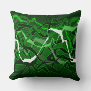 Coussin Vagues Abstraites funky vert