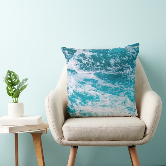 Coussin Vagues de l'océan bleu (Chaise)