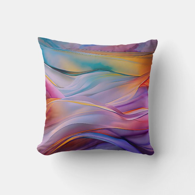 Coussin "Vagues de rêve" Art Abstrait contemporain (Recto)