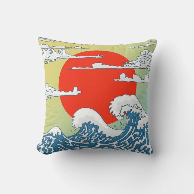 Coussin Vagues Japonaises (Recto)