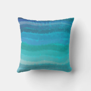 Coussin Vagues salées de la plage côtière sur turquoise