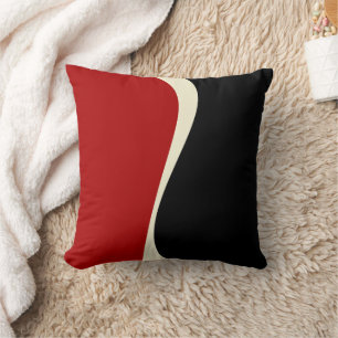 Coussin Vagues simples 2 en rouge et crème