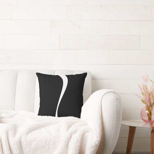 Coussin Vagues simples 2 - Noir et blanc (Canapé)