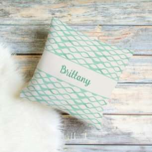 Coussin Vagues Vert Mousse de Mer Décoration Côtière Perso