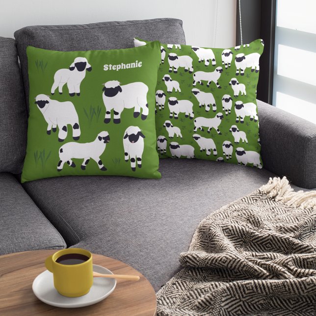 Coussin Valais Blaccusé Moutons Personnalisés Agriculteurs (Créateur téléchargé)