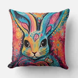 Coussin Valentine Bunny Vibes positives coeur