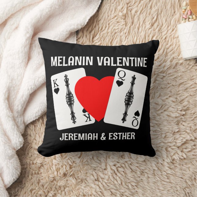 Coussin Valentine MELANIN QUEEN KING CARTES DE JEU Couples (Couverture)