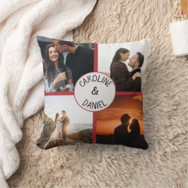 Coussin Valentine personnalisation collage photo et noms