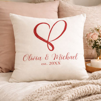 Coussin Valentine’s Day Couple Hand Drawn Heart