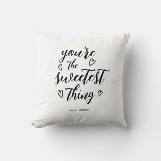 Coussin Valentine Tu es la plus douce des choses Blanches (Recto)