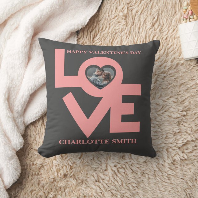 Coussin Valentines Couple Heart Photo personnalisée person (Couverture)