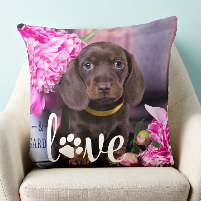 Coussin Valentines Day LOVE Custom Pet Photo Amoureux des  (Créateur téléchargé)