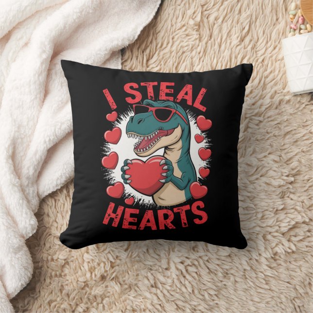Coussin Valentines Jour Dinosaure I Voler Coeurs Aimer T r (Couverture)