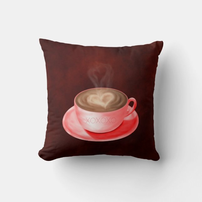 Coussin Valentines & St. Patricks Day Cappuccino Art (Recto)