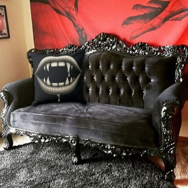 Coussin Vampire gothique Mords Moi (Créateur téléchargé)