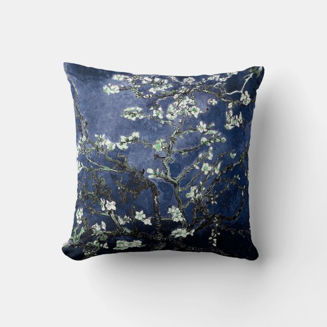 Coussin Van Gogh Almond Blossoms Midnight Blue (Recto)