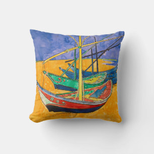 Coussin Van Gogh Bateaux Plage impressionniste