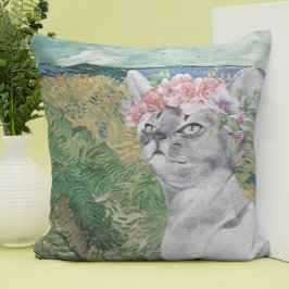 Coussin Van Gogh Blé Field et Fancy Cat