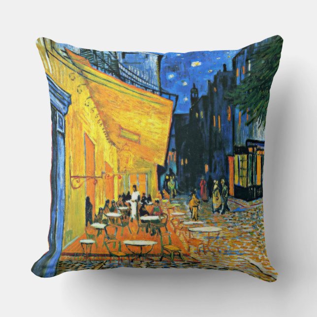 Coussin Van Gogh - Café Terrace, peinture célèbre de Van G (Recto)