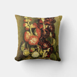 Coussin Vase aux roses trémières par Vincent van Gogh