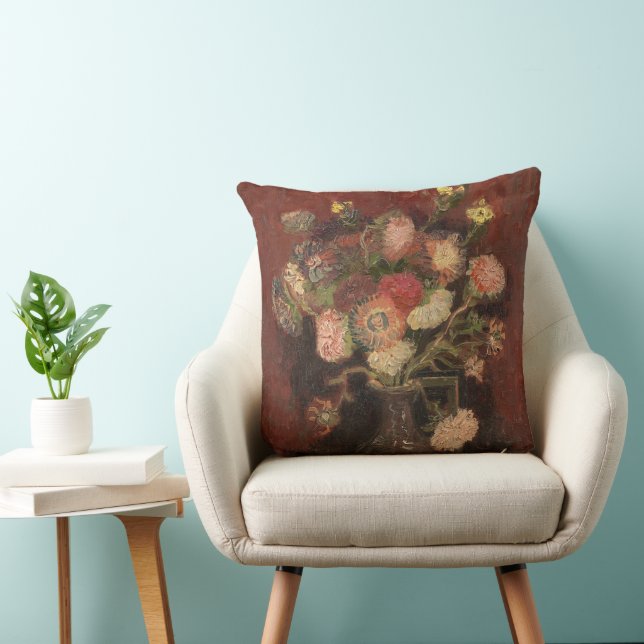 Coussin Vase avec les chinois maîtres et gladioli van Gogh (Chaise)