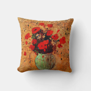 Coussin Vase de Pavots par Odilon Redon