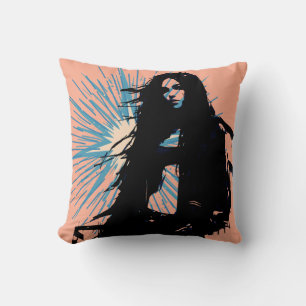 Coussin Vecteur d'art de femme audacieuse