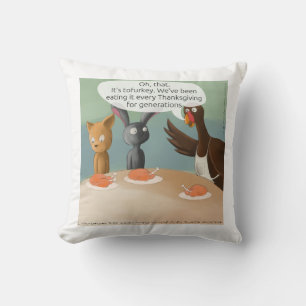 Coussin Vegan Thanksgiving Drôle Coton Jeu d'oreiller