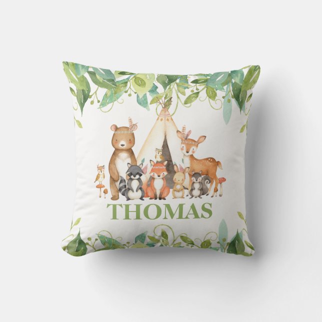 Coussin Végétal Bois Animaux Naissance Statistiques Nourri (Recto)