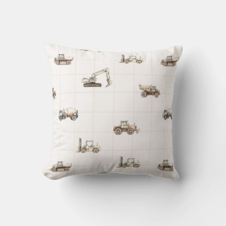 Coussin Véhicules de construction engins lourds beige 
