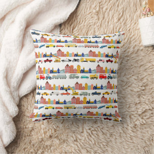 Coussin Véhicules de transport urbain camions voitures enf