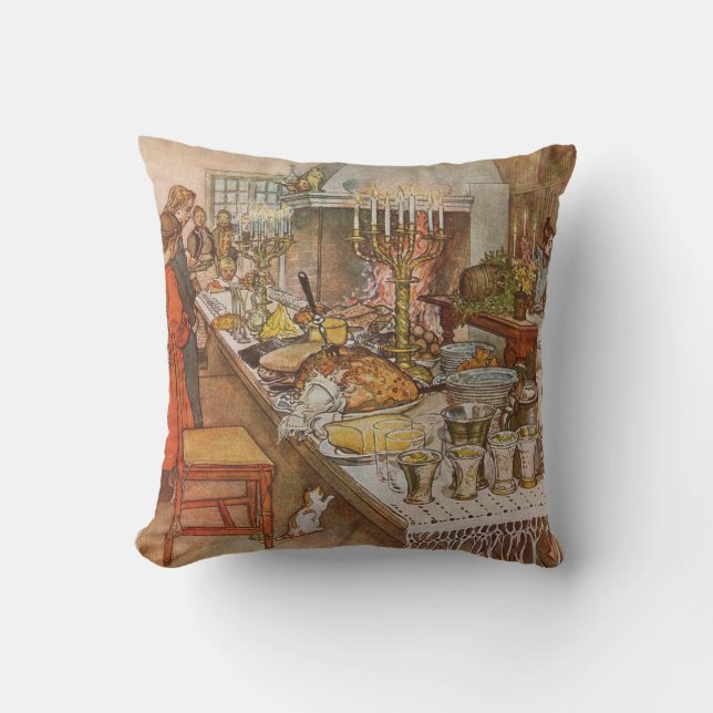 Coussin Veille de Noël Carl Larsson 1904 (Recto)