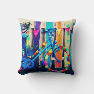 Coussin Vélo d'art coloré