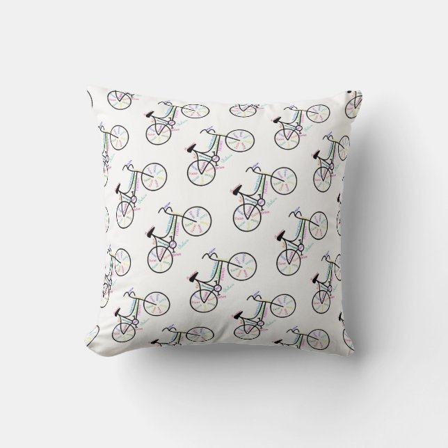 Coussin Vélo, Sport Vélo, Mots Motivationnels (Recto)