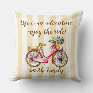 Coussin Vélo Vie Aventure Personnalisé