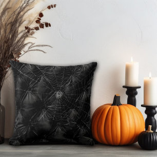 Coussin Velours Rembourré avec Toile d'Araignée