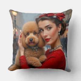 Coussin Velvet The Poodle Holiday