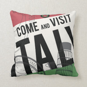 Coussin Venez visiter l'Italie