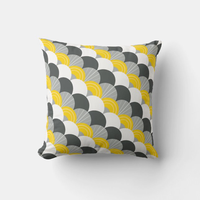 Coussin ventilateur motif de pétoncle MODERNE gris gris ja (Recto)