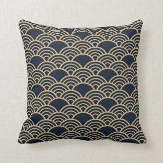 Coussin Ventilateur ou vague de design japonais traditionn