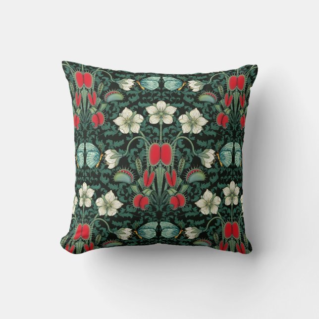 Coussin Vénus Flytrap et Blue Butterfly (Recto)